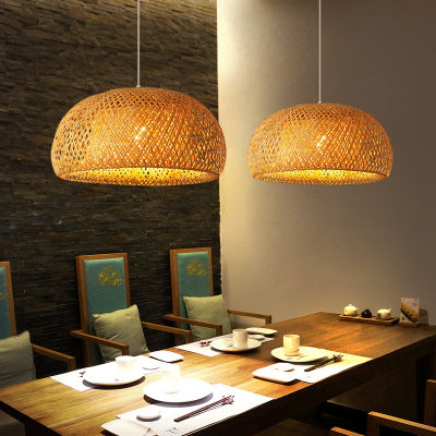 Japanese Bamboo Woven Pendant Light