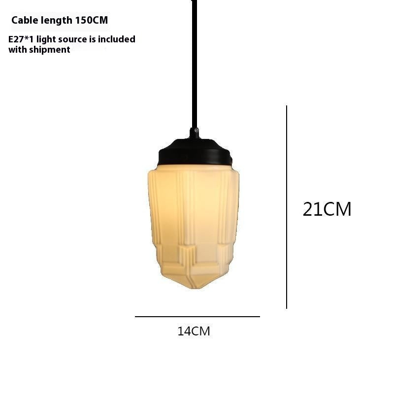 Retro Industrial Cream Pendant Light with Iron Frame