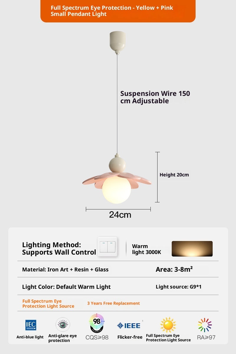 Cream Minimal Hanging Pendant Light Bedside