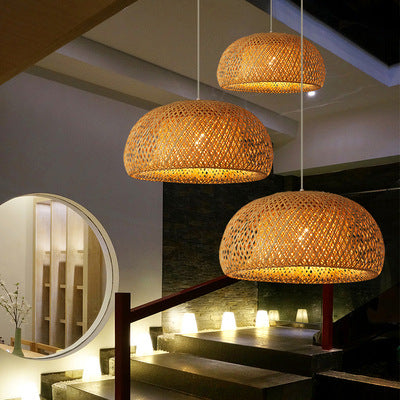 Japanese Bamboo Woven Pendant Light