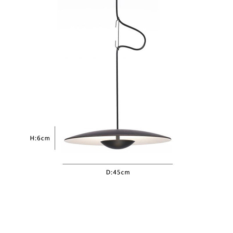 Lámpara Colgante Nórdica OVNI - Diseño Madera/Negro