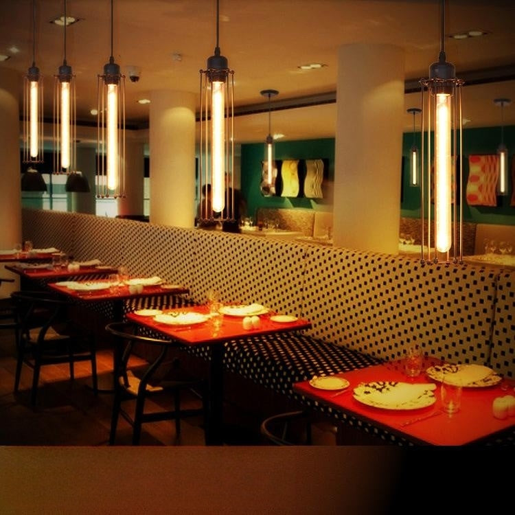 Lámpara de araña de estilo retro industrial, creativa, personalizada, para tienda de ropa, bar, restaurante, lámpara de techo de tres focos tipo flauta