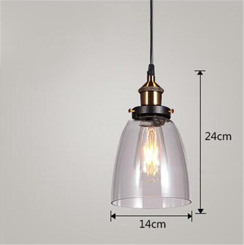 Lámpara Colgante de Cristal Estilo Nórdico Industrial para Dormitorio