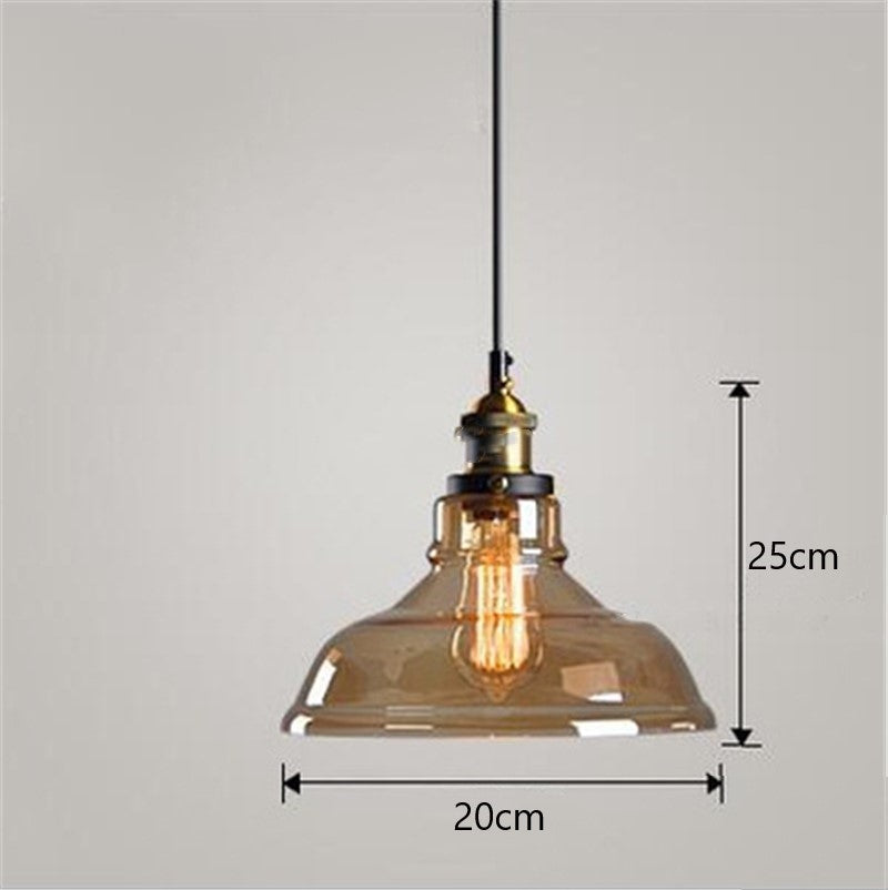 Lámpara Colgante de Cristal Estilo Nórdico Industrial para Dormitorio