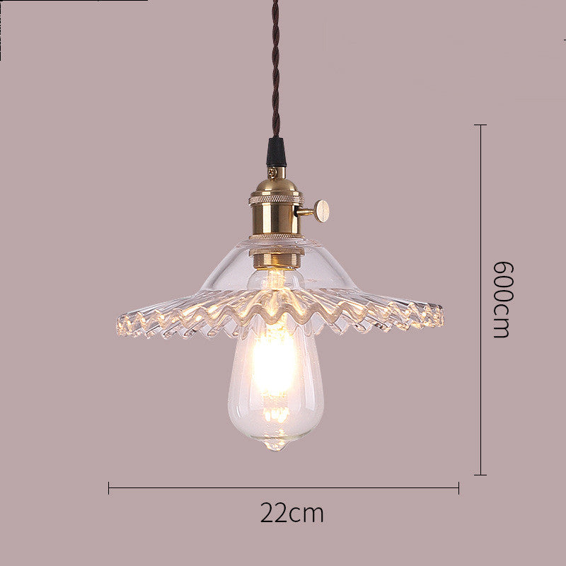 Nordic Glass Pendant Chandelier Copper Fixture