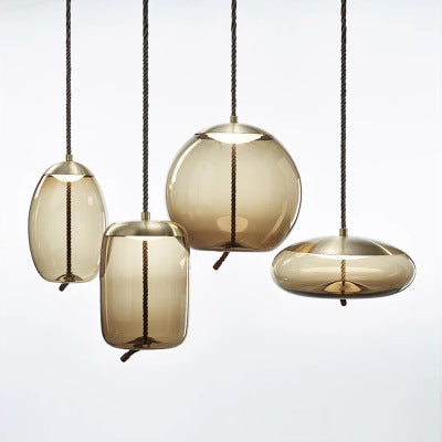 Modern Glass Pendant Chandelier with LED Light