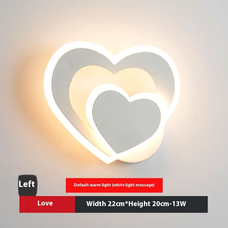 LED Heart-shaped Wall Lamp - Bedroom Living Room Light