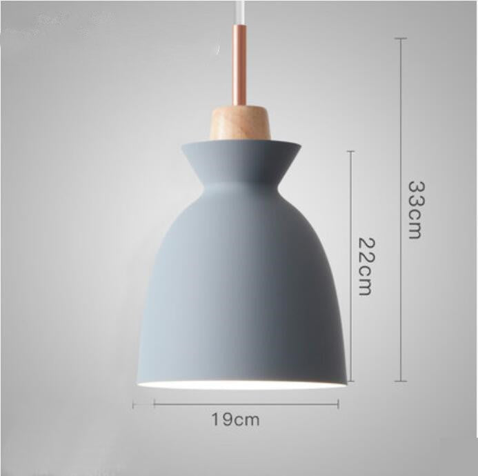 Lámpara de araña de una sola cabeza de hierro forjado y madera maciza, estilo industrial retro creativo