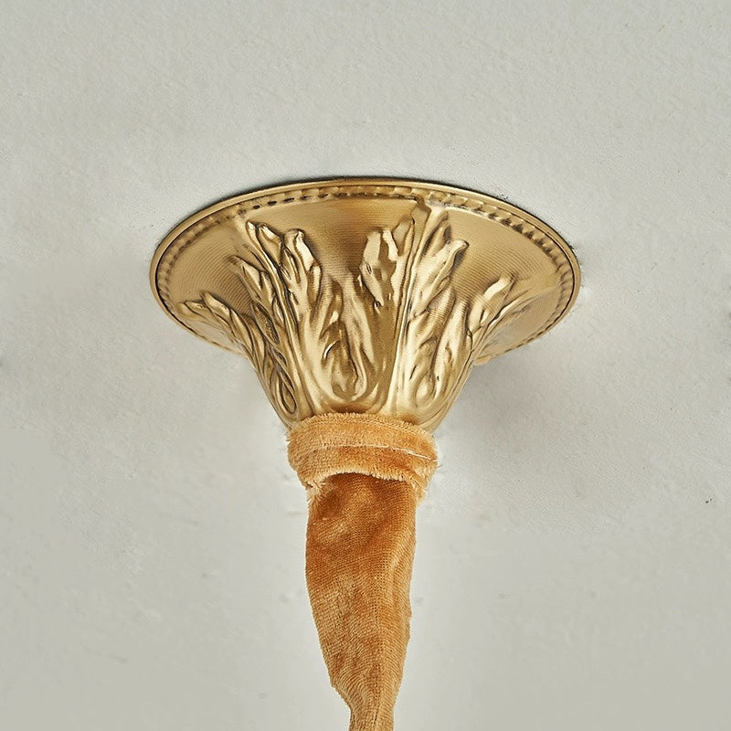 Lámpara Colgante de Cristal y Cobre Estilo Americano
