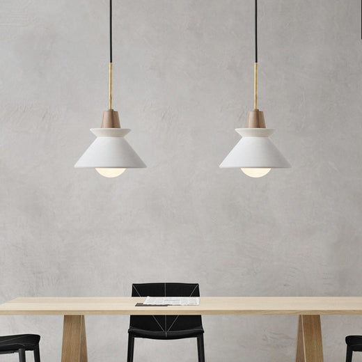 Lámpara colgante de cemento estilo nórdico de madera creativa