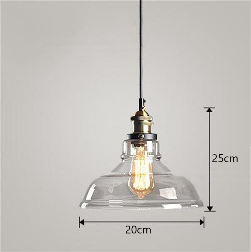 Lámpara Colgante de Cristal Estilo Nórdico Industrial para Dormitorio