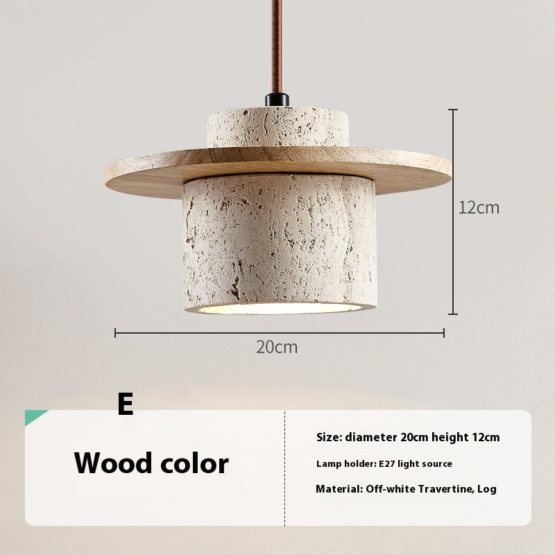 Lámpara Colgante Retro Stone - Acabado de Madera Cálida