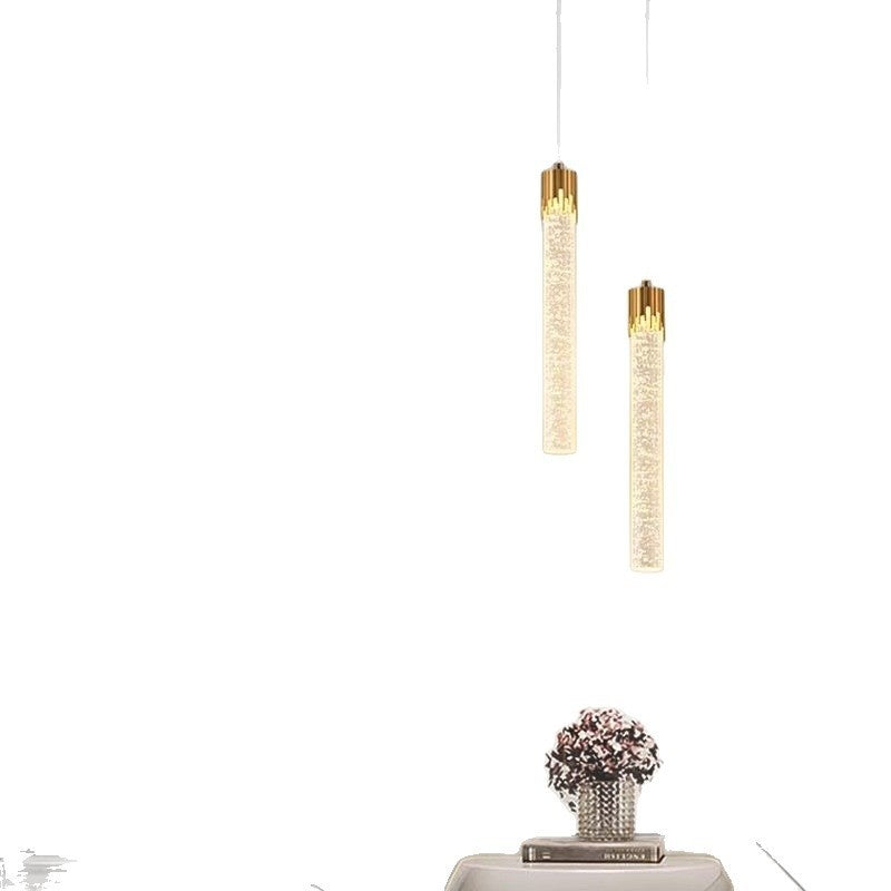 Lámpara colgante de cristal redonda, moderna, para mesita de noche
