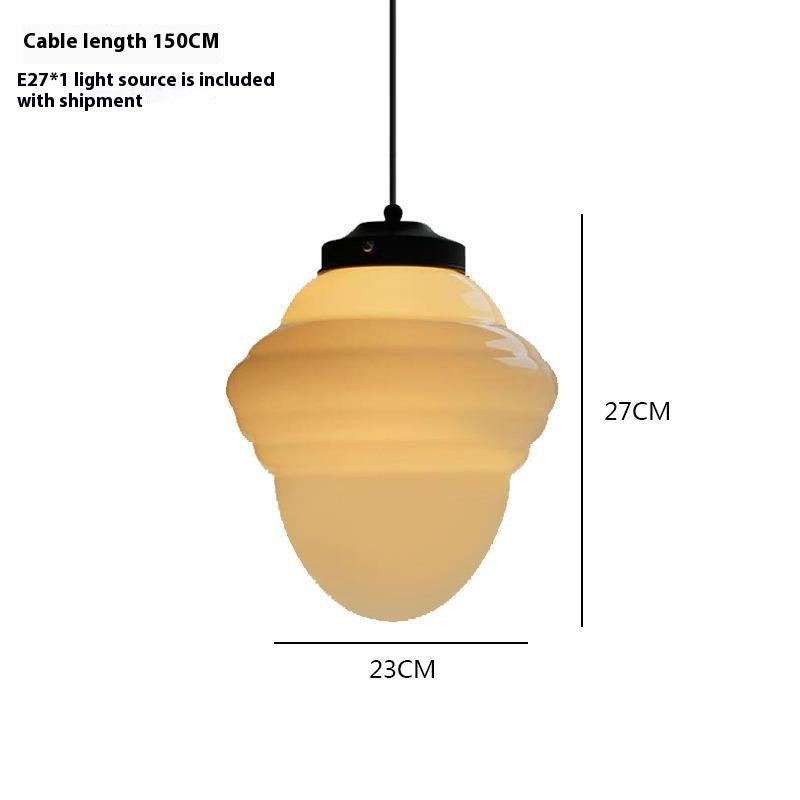 Retro Industrial Cream Pendant Light with Iron Frame