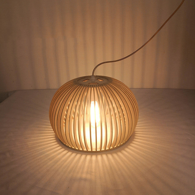 Nordic Wood Half Round Pendant Light - Modern Minimalist