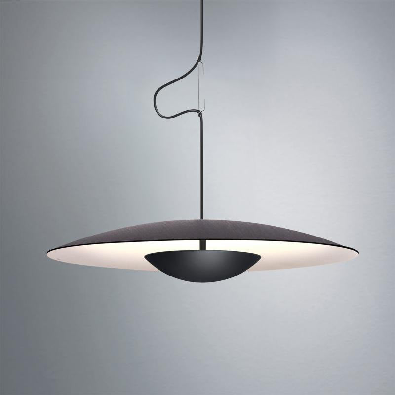 Nordic UFO Pendant Light - Wood/Black Design