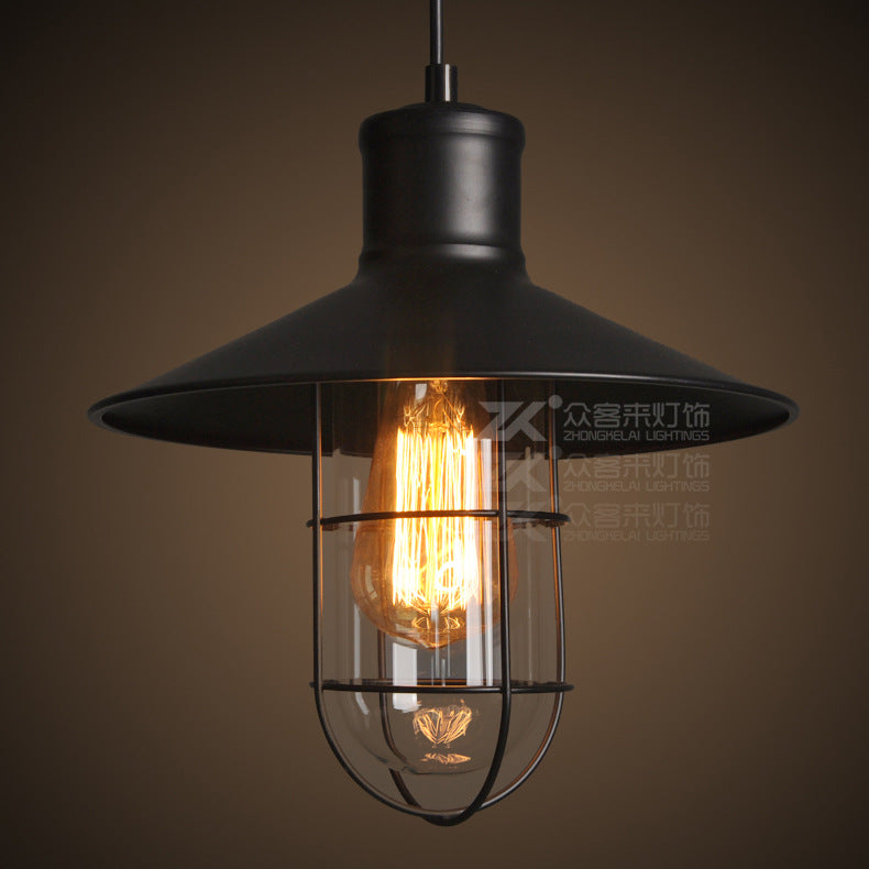 Iron Bird Cage Pendant Light - Industrial Black