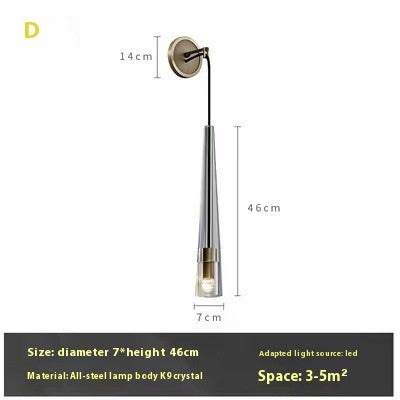 Crystal Copper Wall Pendant Light Modern Aisle
