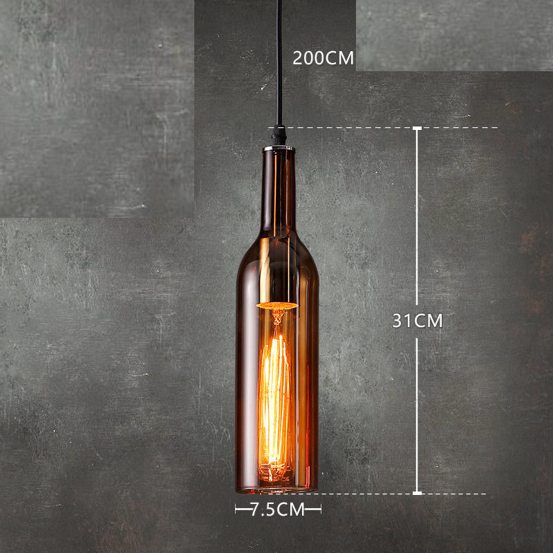 Lámpara de araña de cristal para botellas de vino de color creativo para restaurante bar de estilo nórdico