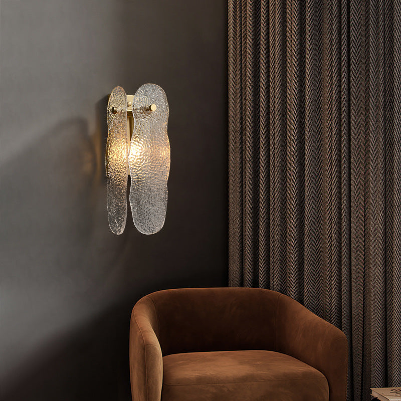 Lámpara de Pared Ondas de Agua Vidrio Lujo Ligero Moderna Minimalista Salón Dormitorio Mesita de Noche