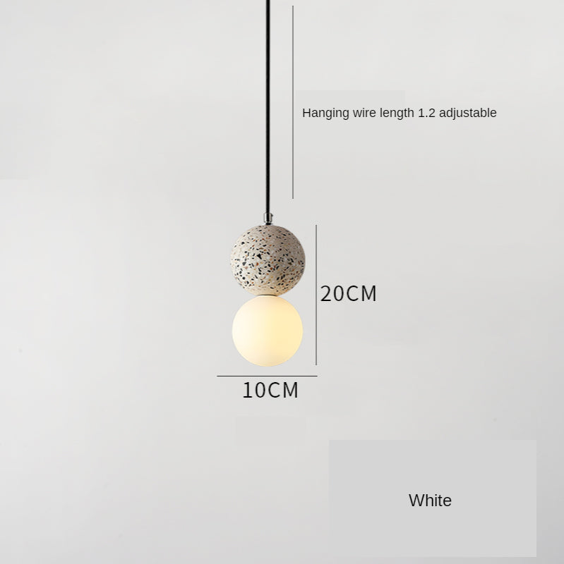 Nordic Terrazzo Pendant Light with Glass Shade