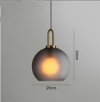 Nordic Glass Ball Pendant Light Iron Frame
