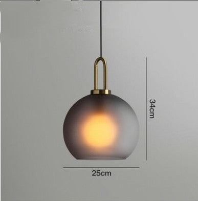Nordic Glass Ball Pendant Light Iron Frame