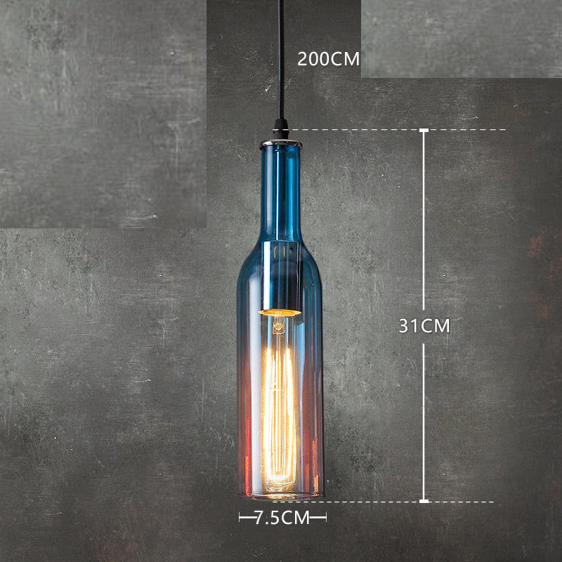 Lámpara de araña de cristal para botellas de vino de color creativo para restaurante bar de estilo nórdico