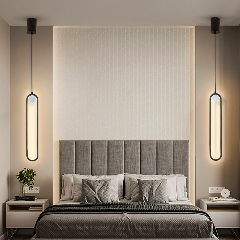 Nordic Minimalist Oval Aluminum Pendant Light
