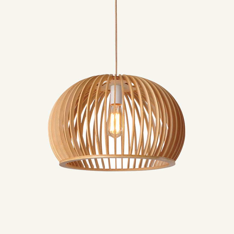 Nordic Wood Half Round Pendant Light - Modern Minimalist