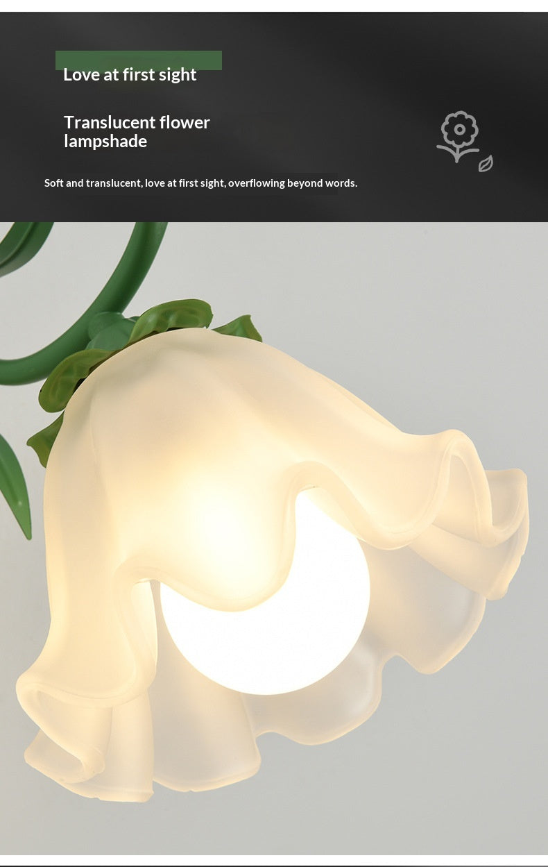 Minimalist Floral Wall Lamp - White Modern Design
