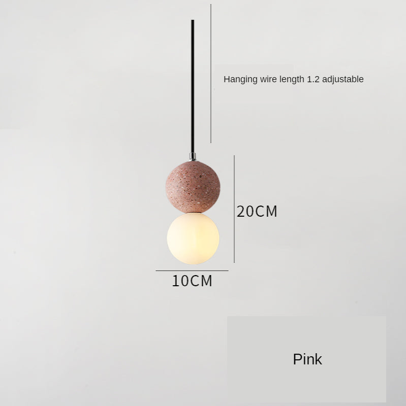 Nordic Terrazzo Pendant Light with Glass Shade