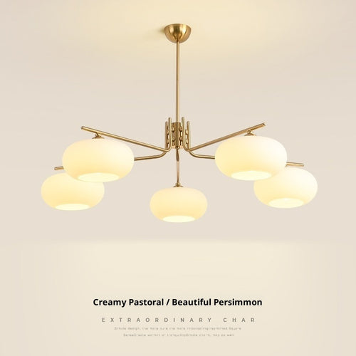 Cream Persimmon 3-Head Modern Ceiling Chandelier