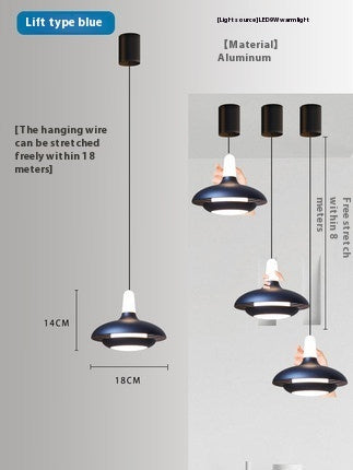 Lámpara colgante de techo nórdica ajustable con LED, diseño minimalista