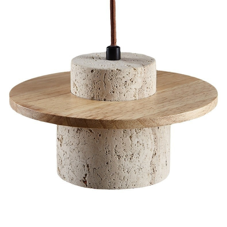 Lámpara Colgante Retro Stone - Acabado de Madera Cálida