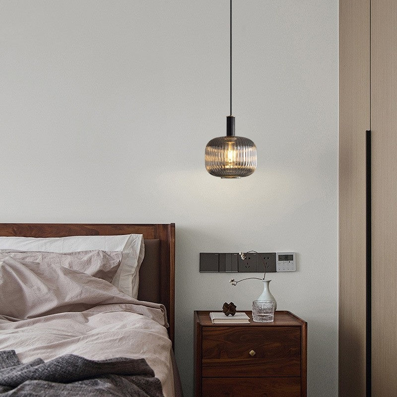 Lámpara Colgante Pequeña de una Sola Cabeza, Moderna y Personal, de Cristal, para Dormitorio, Casa de Familia u Hotel