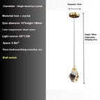 Copper Crystal 3-Head Modern Pendant Light