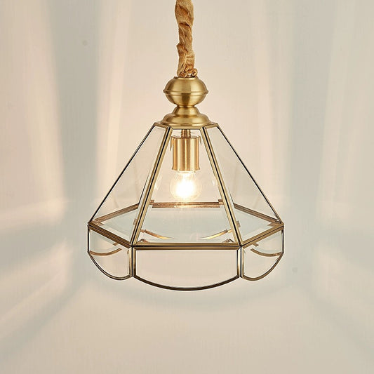 Crystal Copper Glass Pendant Chandelier