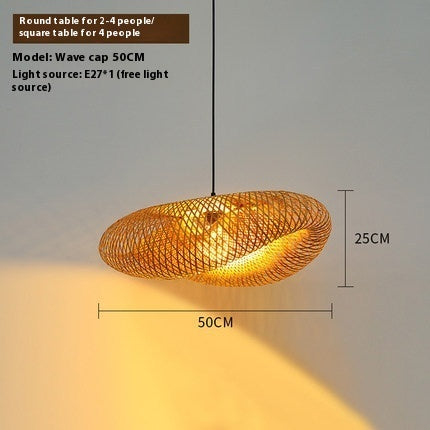 Modern Woven Pendant Light with Crystal Accents