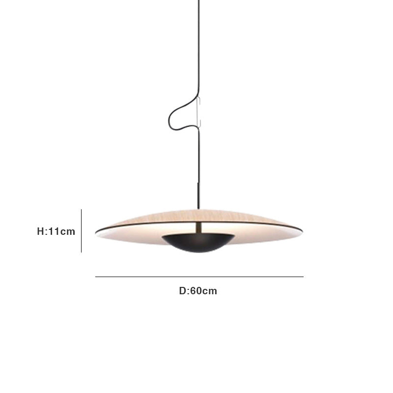 Lámpara Colgante Nórdica OVNI - Diseño Madera/Negro