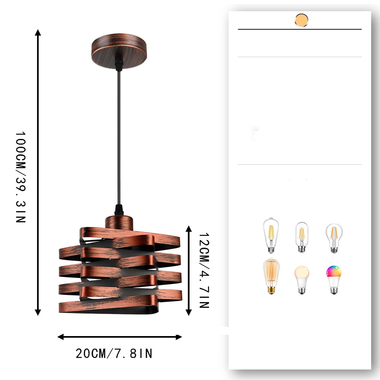 Vintage Industrial Iron Pendant Light