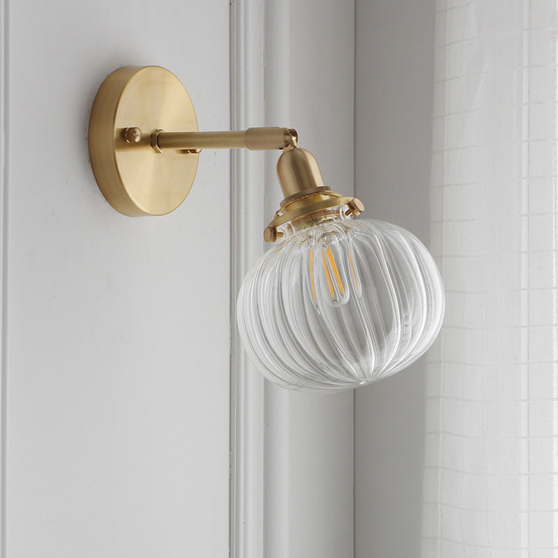 Pumpkin Glass Wall Lamp for Living Room & Bedroom