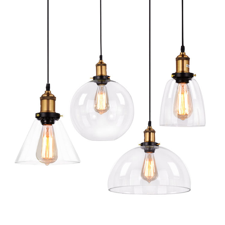 Lámpara de araña nórdica retro minimalista de cristal para comedor