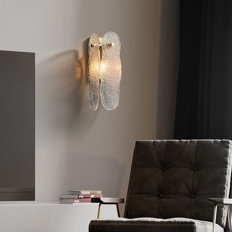 Lámpara de Pared Ondas de Agua Vidrio Lujo Ligero Moderna Minimalista Salón Dormitorio Mesita de Noche