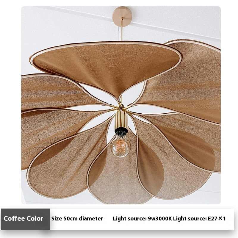 Bohemian Fabric & Wood Pendant Light