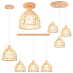 Lámpara Colgante Bohemio de Ratán para Cocina y Comedor