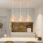 Lámpara Colgante Bohemio de Ratán para Cocina y Comedor