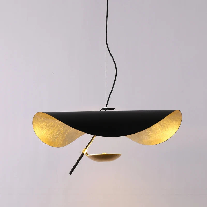 Industrial Retro Gold Pendant Light with Brass Accents