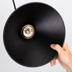 Retro Industrial Black Cone Pendant Light with Brass Fitting for Kitchen