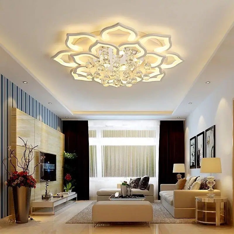 Modern Iron Crystal Chandelier Ceiling Light